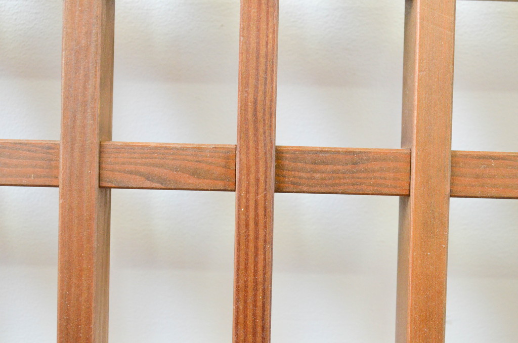 ビンテージ建具　ガラス無し　和の空間に取り入れやすい格子戸窓4枚セット(引き戸、ヴィンテージ)(R-066850)