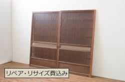 アンティーク建具　大正ロマン　素朴な木味が魅力の上質なドア1枚(木製扉)(R-073448)