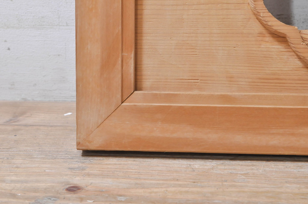 ビンテージ建具　杉(スギ)材　躍動感ある龍(竜)が見事な両面彫刻欄間2枚セット(明かり取り、明り取り、ヴィンテージ)(R-073857)