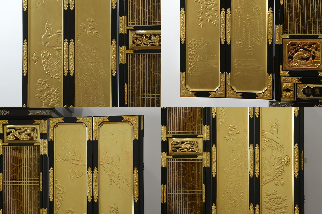 中古　未使用展示品　超美品!!　150代　三方開　総金　金仏壇　優しい雰囲気の色合いと細部まで造り込まれた意匠が魅力の仏壇(定価約265万円)(R-077787)