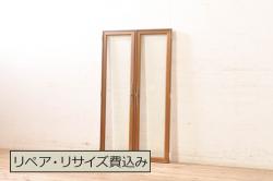 【オーダー建具実例】ガラス戸4枚をご希望のデザイン、サイズで新規製作。ベアリング入ステンレス枠V型戸車を取り付け、ガラスはすべてクリアガラスを組み入れました。ネイビーのベタ塗りでペイントを施し、個性が光る一品に仕上げました。(引き戸、建具)