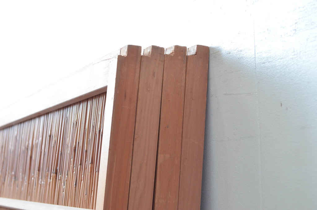 アンティーク建具　情緒あふれる空間づくりにおすすめの夏戸4枚セット(建具、簾戸、御簾戸、簀戸、葭戸、夏障子、引き戸、すど)(R-080634)