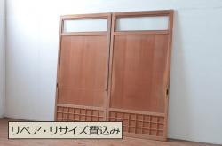 アンティーク建具　どこか懐かしさを感じる幅狭板戸扉1枚(ドア、木製扉)(R-076255)
