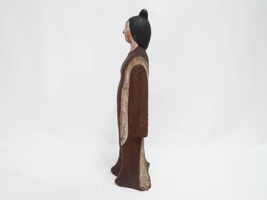 珍品　希少　彫刻家 今戸精司作　天平美人　高さ 約36.5cm　嫋やかな佇まいの木彫人形(女性像、木製、彫刻、オブジェ、置物)(R-081671)　