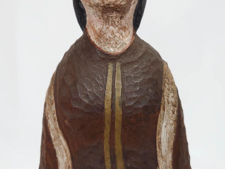 珍品　希少　彫刻家 今戸精司作　天平美人　高さ 約36.5cm　嫋やかな佇まいの木彫人形(女性像、木製、彫刻、オブジェ、置物)(R-081671)　