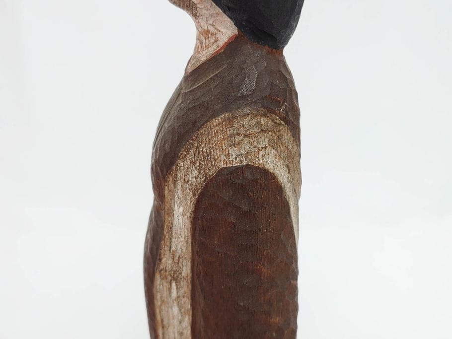 珍品　希少　彫刻家 今戸精司作　天平美人　高さ 約36.5cm　嫋やかな佇まいの木彫人形(女性像、木製、彫刻、オブジェ、置物)(R-081671)　