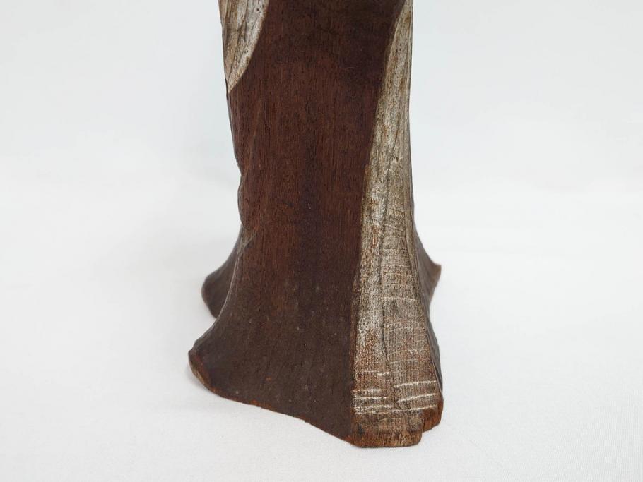 珍品　希少　彫刻家 今戸精司作　天平美人　高さ 約36.5cm　嫋やかな佇まいの木彫人形(女性像、木製、彫刻、オブジェ、置物)(R-081671)　