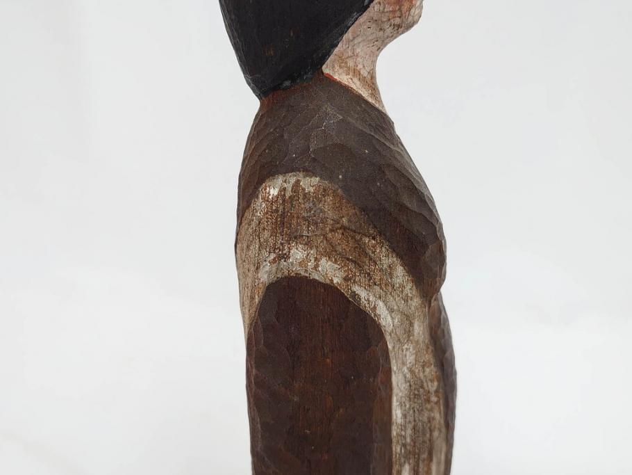 珍品　希少　彫刻家 今戸精司作　天平美人　高さ 約36.5cm　嫋やかな佇まいの木彫人形(女性像、木製、彫刻、オブジェ、置物)(R-081671)　