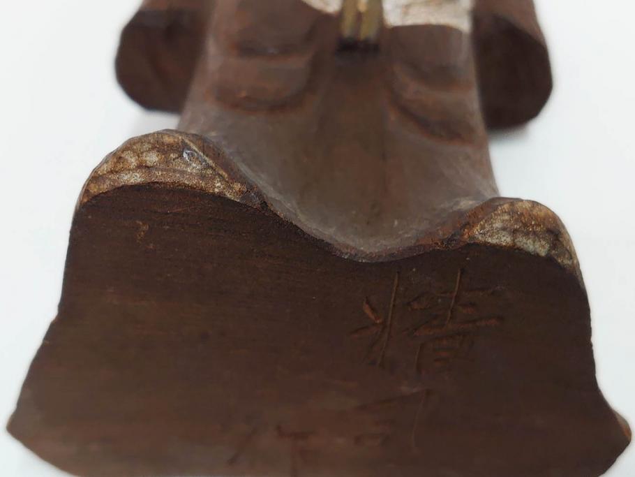 珍品　希少　彫刻家 今戸精司作　天平美人　高さ 約36.5cm　嫋やかな佇まいの木彫人形(女性像、木製、彫刻、オブジェ、置物)(R-081671)　