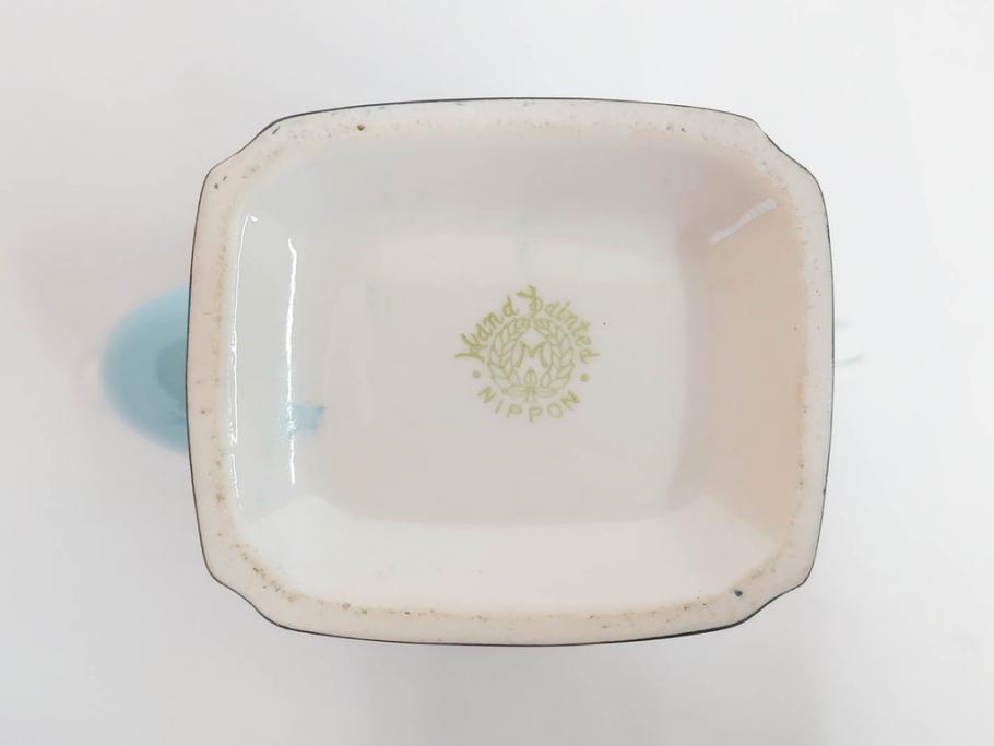 明治期　オールドノリタケ　NORITAKE　アールデコ　輸出向け　爽やかな水色が目を引くティーセット(ティーポット、シュガーポット、C&S6客、ティーカップ&ソーサー、洋食器)(R-081672)　