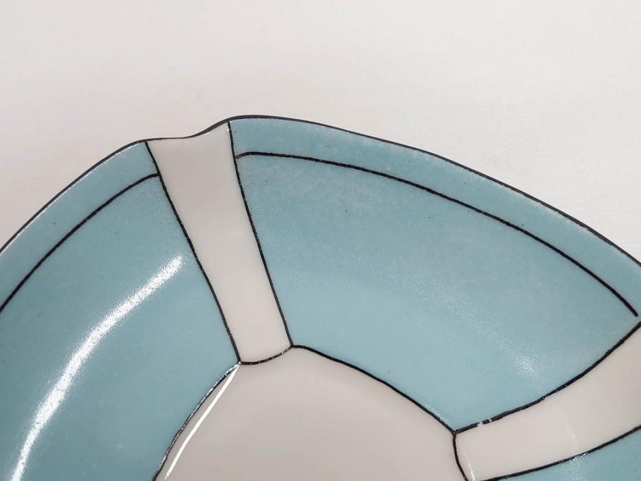 明治期　オールドノリタケ　NORITAKE　アールデコ　輸出向け　爽やかな水色が目を引くティーセット(ティーポット、シュガーポット、C&S6客、ティーカップ&ソーサー、洋食器)(R-081672)　