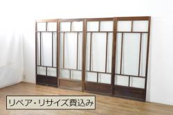 アンティーク建具　ラワン材　レトロな佇まいが魅力的なドア1枚(木製扉)(R-072542)