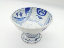 明治期　伊万里焼　色絵染付　蓋茶碗3客(角冨、角富、和食器)(R-062060)