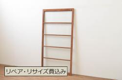 アンティーク建具　木味が魅力のレトロなガラス戸2枚セット(建具、引き戸)(R-036801)