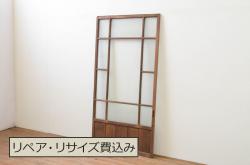 中古　ブランド家具　総ナラ(楢)材　立派な彫刻の高級ドア1枚(オークドア、扉、木製ドア、玄関ドア、建具)(R-063776)