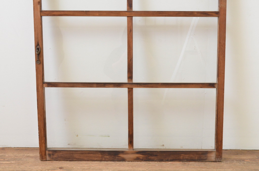 アンティーク建具　懐かしい雰囲気が魅力的なガラス窓1枚(引き戸、ガラス戸)(R‐067174)