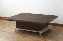 アンティーク家具　アンティーク 天板一枚板 古材を使った鉄脚テーブル(9)(作業台、机)