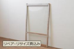 アンティーク建具　大正ロマン　古い木味が魅力のガラス扉1枚(木製扉、ドア)(R-070947)