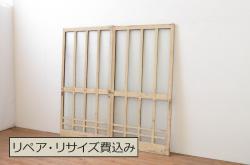 アンティーク建具　フランスアンティーク　オーク材　両開き　ノスタルジックな親子ドア(木製ドア、建具、扉)(R-037977)