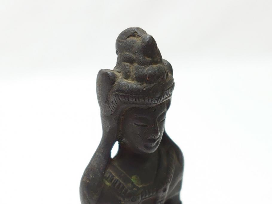 江戸〜明治期　古い仏像3点(置物、オブジェ、古銅、古玩、観音像)(R-062996)