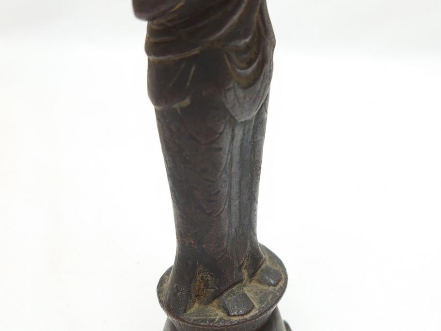 江戸〜明治期　古い仏像3点(置物、オブジェ、古銅、古玩、観音像)(R-062997)