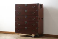 アンティーク家具　古民具・骨董 味わい深い時代箪笥ローボード(ローチェスト)