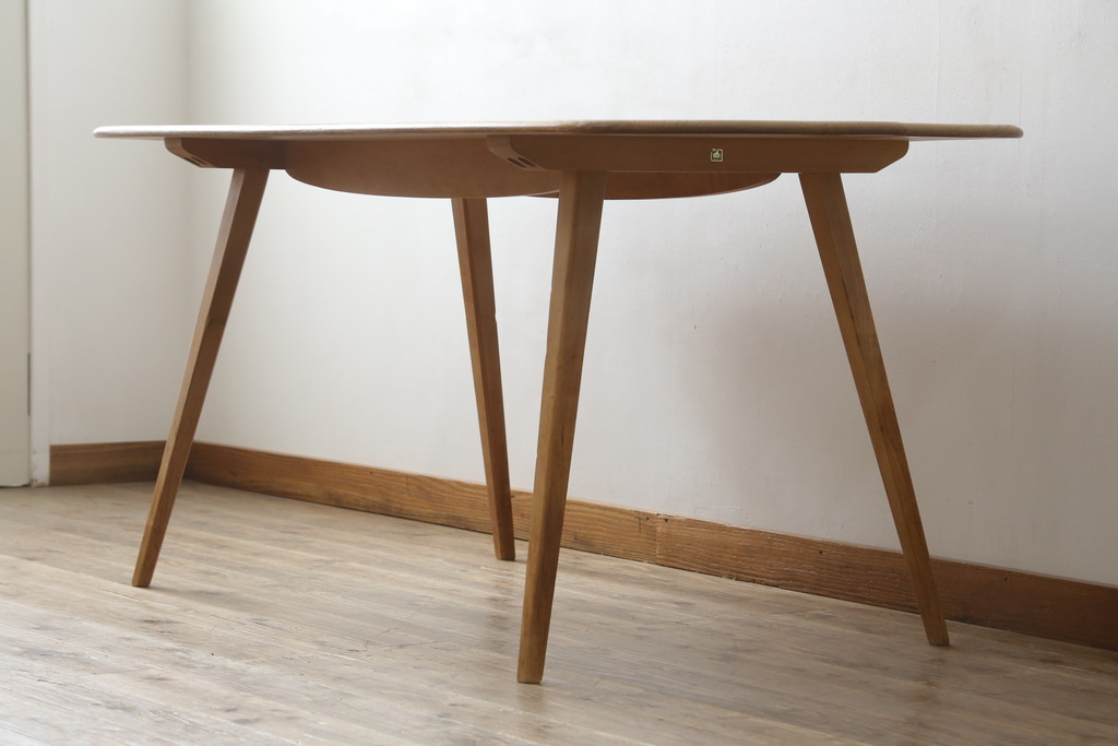 イギリスビンテージ　ERCOL(アーコール)　Windsor(ウィンザー)シリーズ　シンプルで洗練されたデザインの北欧風ダイニングテーブル(4人掛け、6人掛け、食卓、ヴィンテージ、英国)(R-082219)