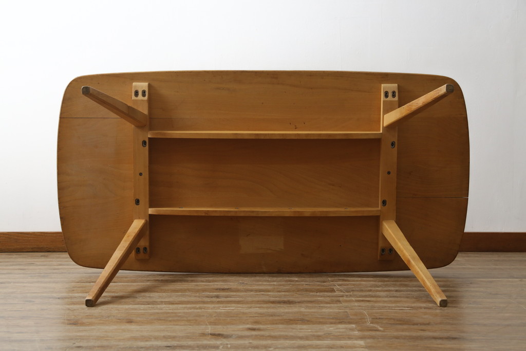 イギリスビンテージ　ERCOL(アーコール)　Windsor(ウィンザー)シリーズ　シンプルで洗練されたデザインの北欧風ダイニングテーブル(4人掛け、6人掛け、食卓、ヴィンテージ、英国)(R-082219)