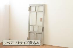 アンティーク建具　総栗材　一枚板　味わい深い木の風合いが魅力的な蔵戸1枚(玄関戸、板戸、引き戸)(R-074195)