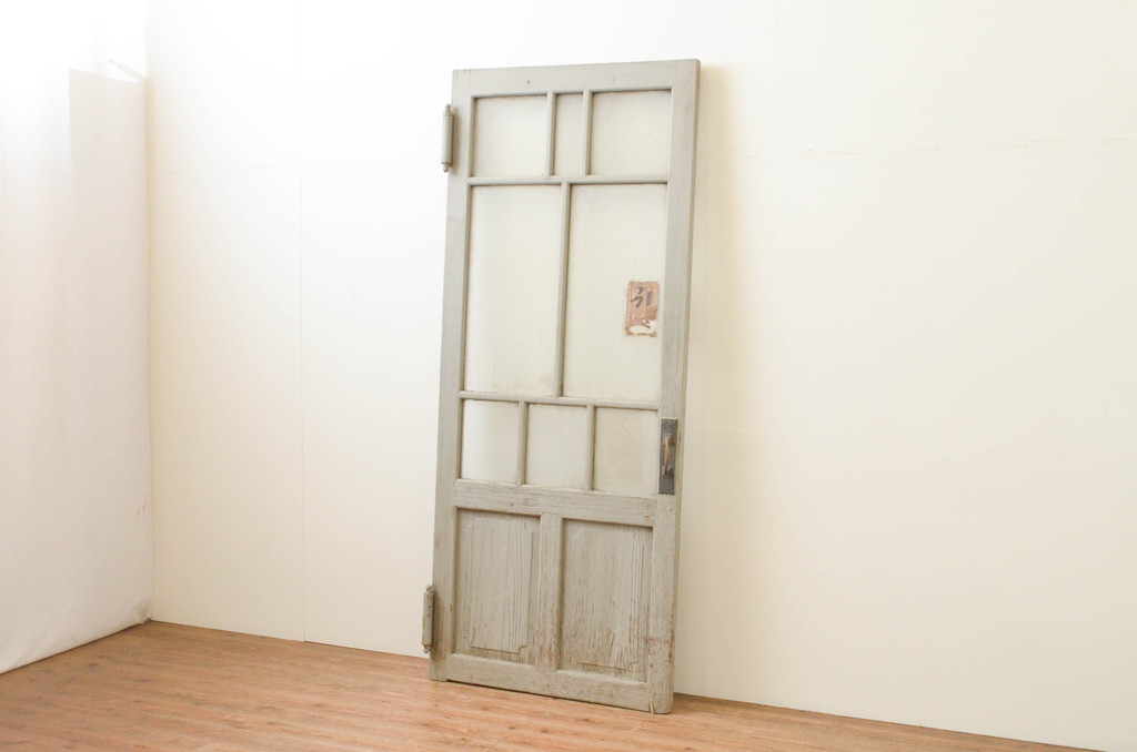 新品登場 アンティーク 洋館 和風 木製 磨りガラス ドア 扉 建具 室内ドア 家具