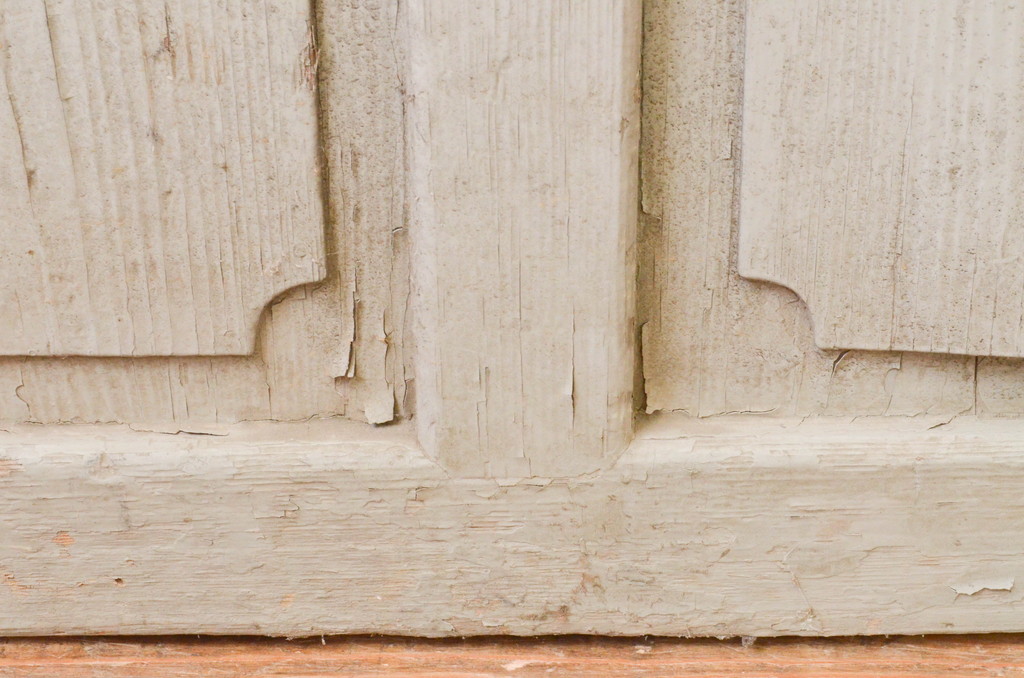 アンティーク建具　ペイント仕上げ限定　大正ロマン　古い洋館で使われいた背の高いドア1枚(扉、ガラスドア)(R-066756)