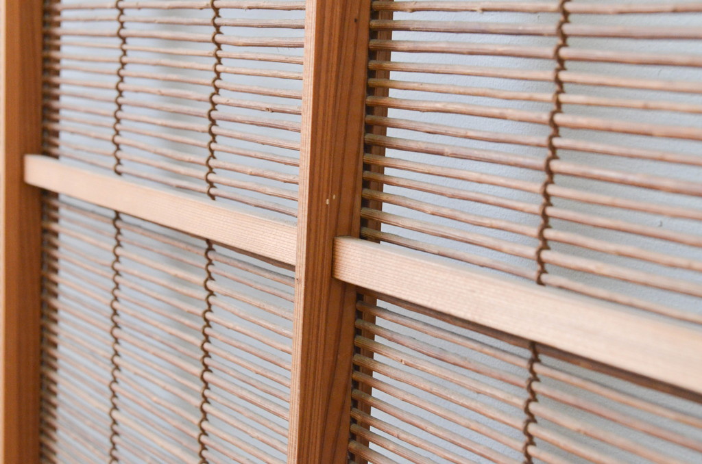 アンティーク建具　涼しげな和の空間作りにおすすめの夏戸4枚セット(簾戸、簀戸、葭戸、夏障子、葦戸)(R-066760)