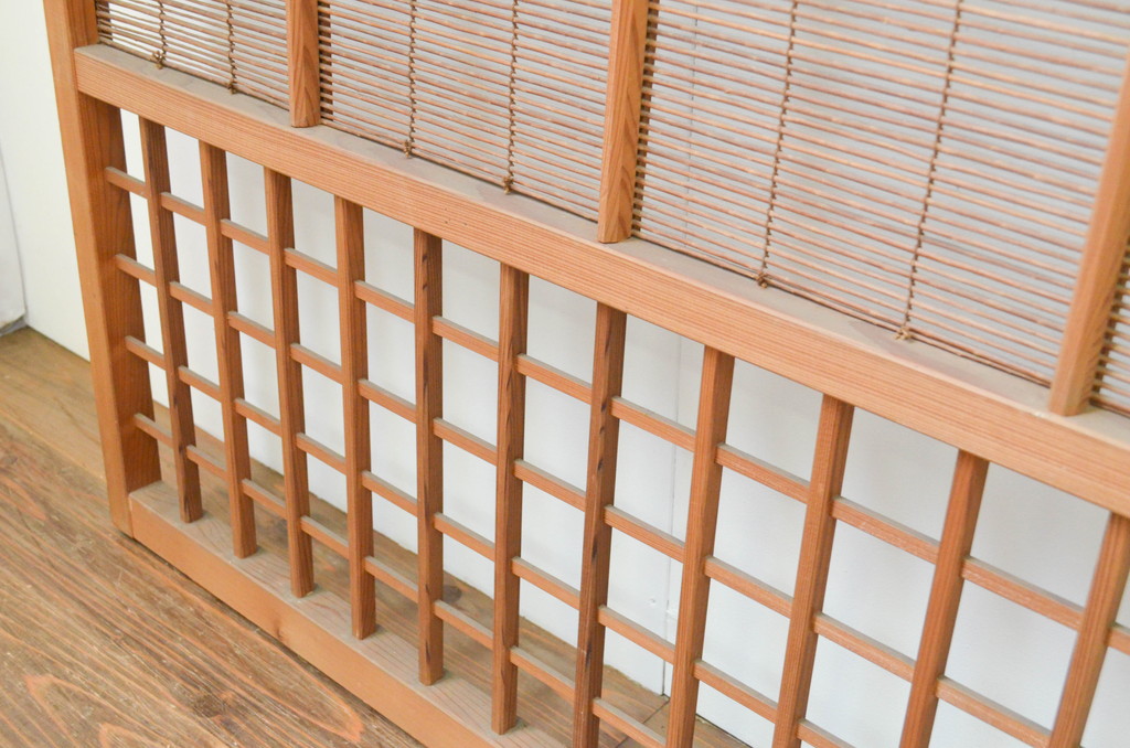 アンティーク建具　涼しげな和の空間作りにおすすめの夏戸4枚セット(簾戸、簀戸、葭戸、夏障子、葦戸)(R-066760)