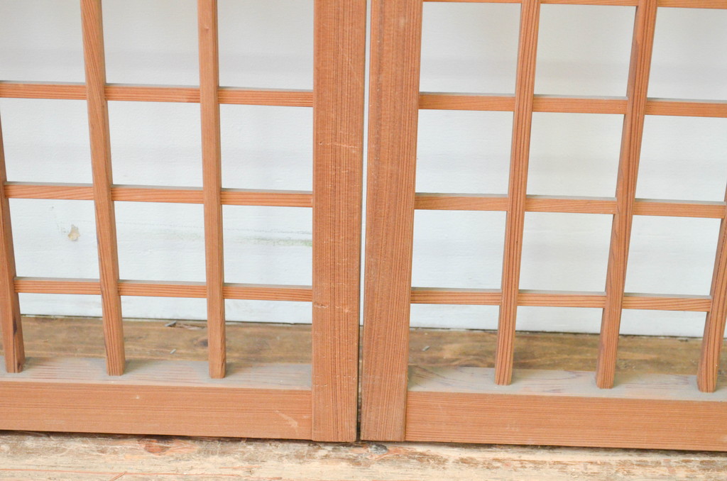 アンティーク建具　涼しげな和の空間作りにおすすめの夏戸4枚セット(簾戸、簀戸、葭戸、夏障子、葦戸)(R-066760)