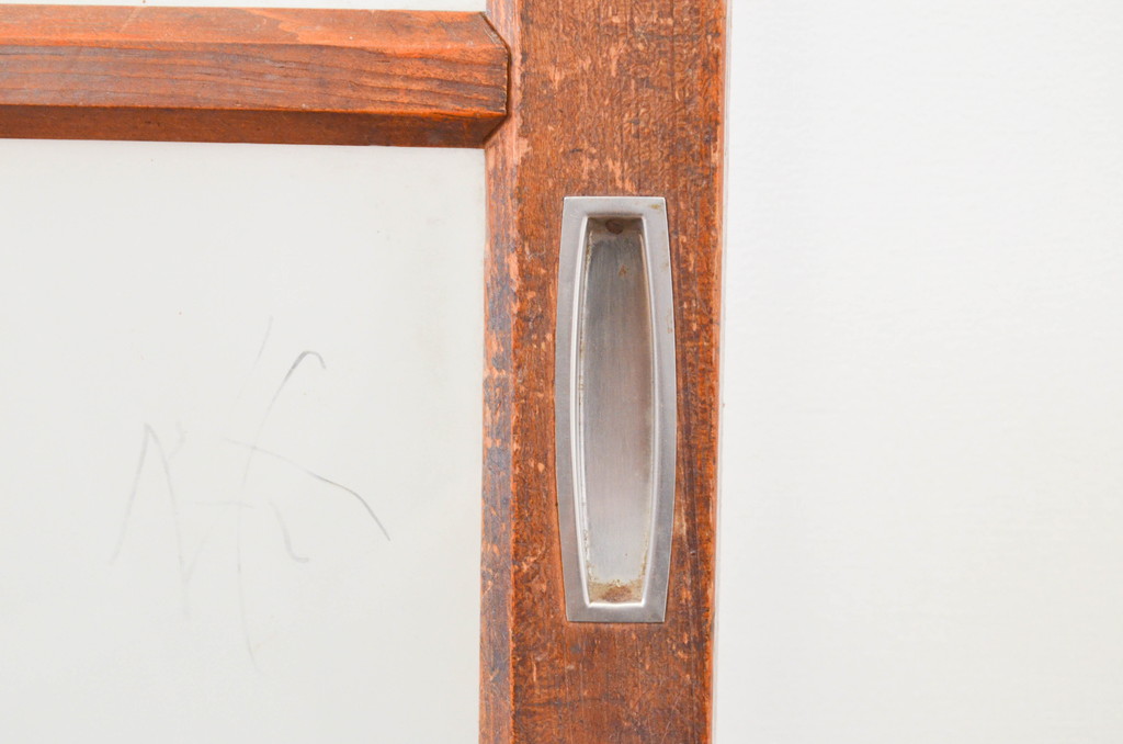 アンティーク建具　木の温かみが感じられる昭和レトロなガラス戸4枚セット(引き戸)(R-066764)