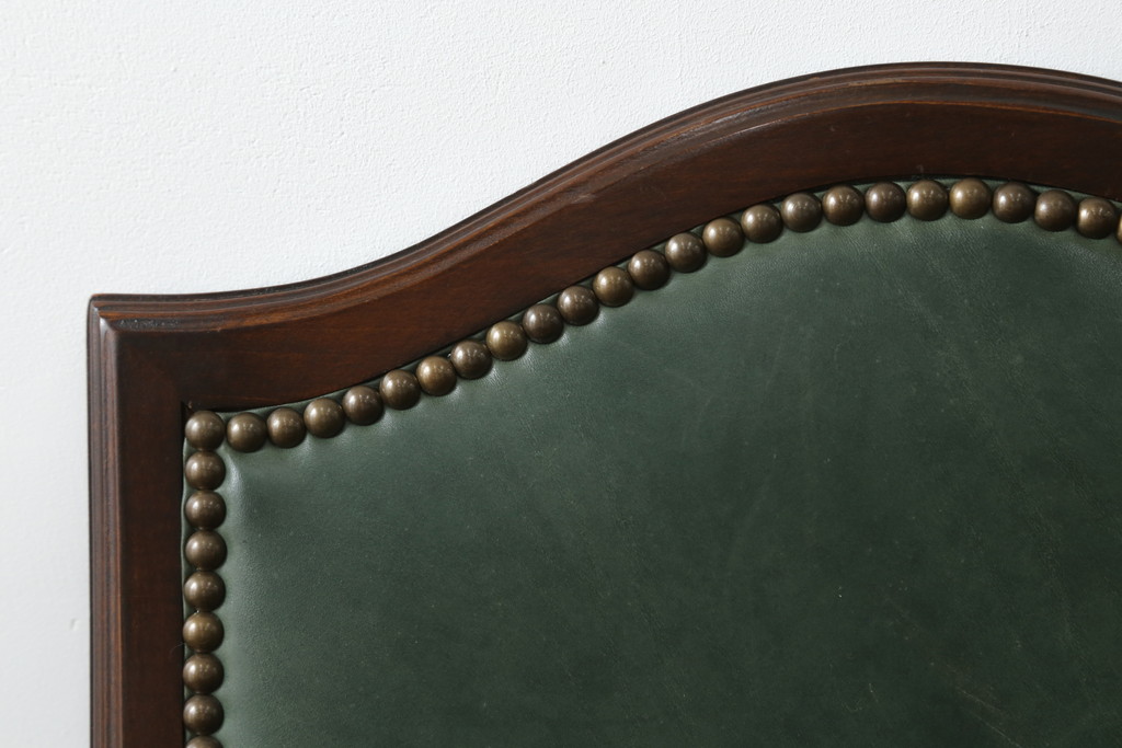 中古　美品　DREXEL HERITAGE(ドレクセルヘリテイジ)　本革　高級感ある佇まいが目を引くレザーデスクチェア(アームチェア、オフィスチェア、回転チェア)(R-058793)