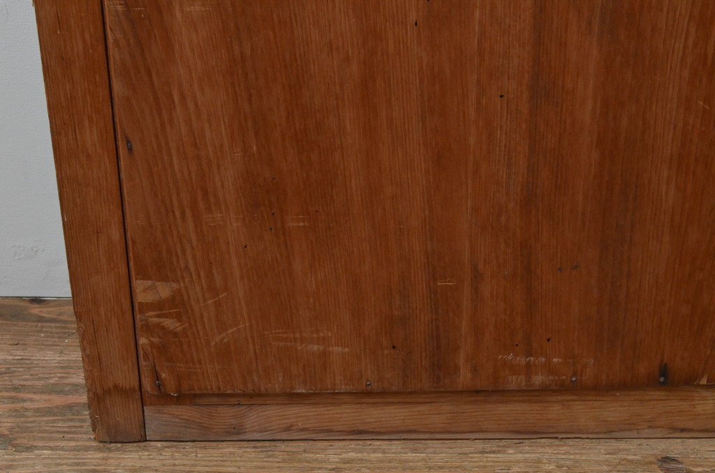 アンティーク建具　腰板竹材　大正ロマン　レトロな空間作りにおすすめなガラス戸1枚(引き戸)(R-067220)