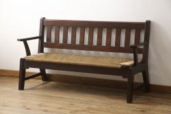レトロ家具　昭和レトロ　古い木の質感が趣き深いチャーチチェア(椅子、アームチェア)(2)