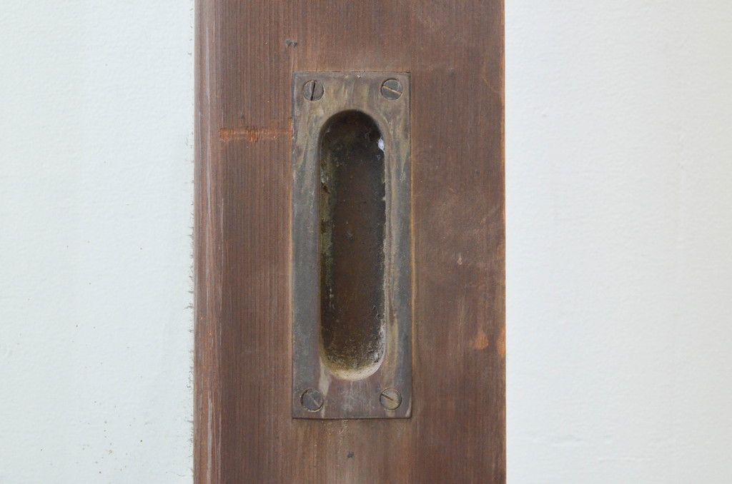 アンティーク建具　腰板欅(ケヤキ)材　古い商店で使われていた背の高い引き戸1枚(ガラス戸)(R-066782)