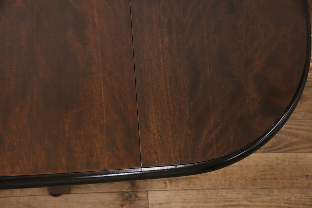 中古　北海道民芸家具　希少な絶版品　引き出し付きが使い勝手の良い上品なバタフライテーブル(ダイニングテーブル、エクステンションテーブル)(R-051740)