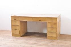 ヴィンテージ家具　特大サイズ!　ロールトップデスク(両袖机、在宅ワーク、在宅用ワークデスク、ビンテージ)(R-036683)