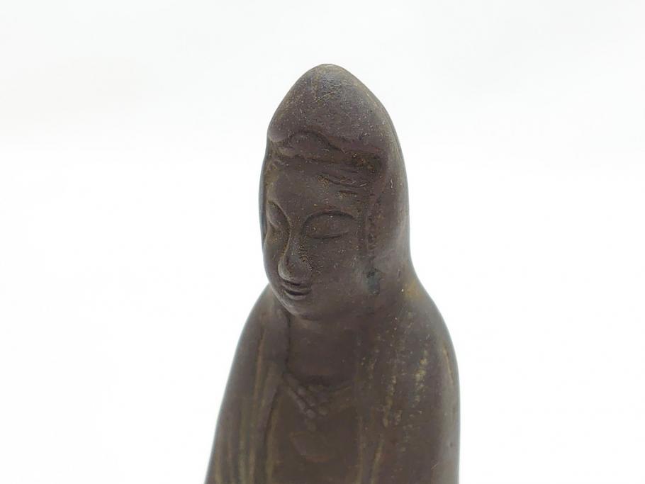 江戸〜明治期　古い仏像3点(置物、オブジェ、古銅、古玩、観音像)(R-062998)