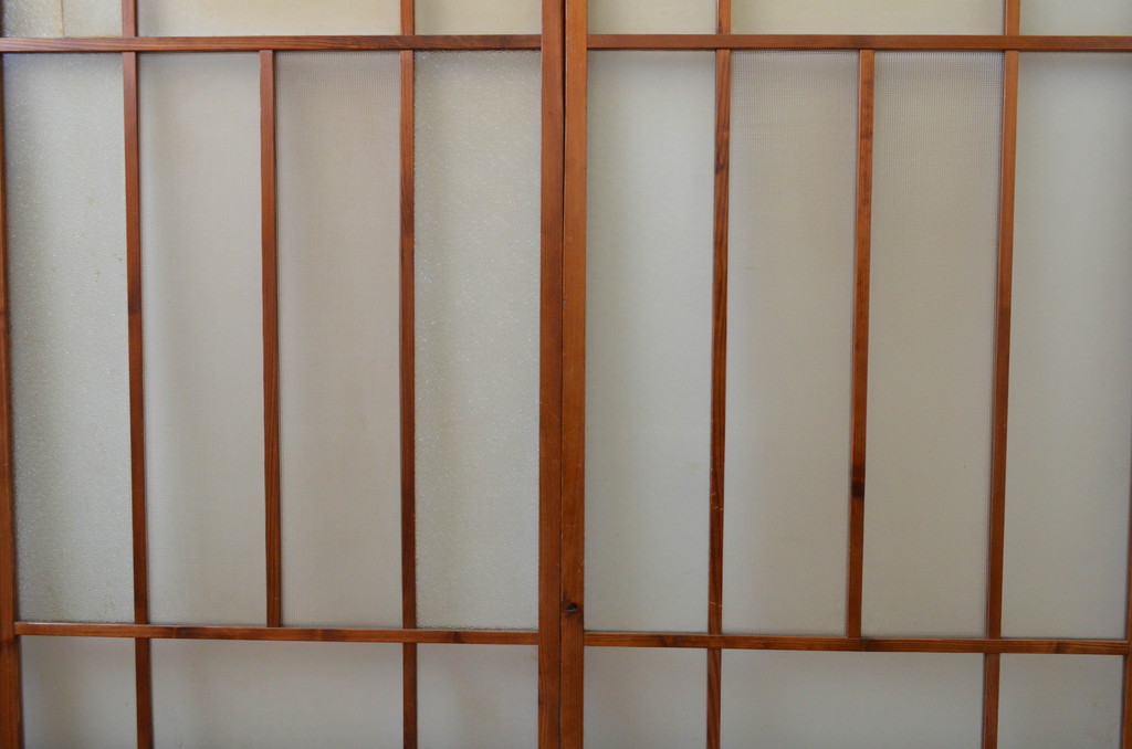 アンティーク建具　大正ロマン　レトロな空間作りにおすすめなガラス戸4枚セット(引き戸)(R-067536)