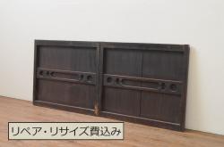 アンティーク建具　シンプルで味わい深い木製ドア1枚(木製扉)(R-066763)