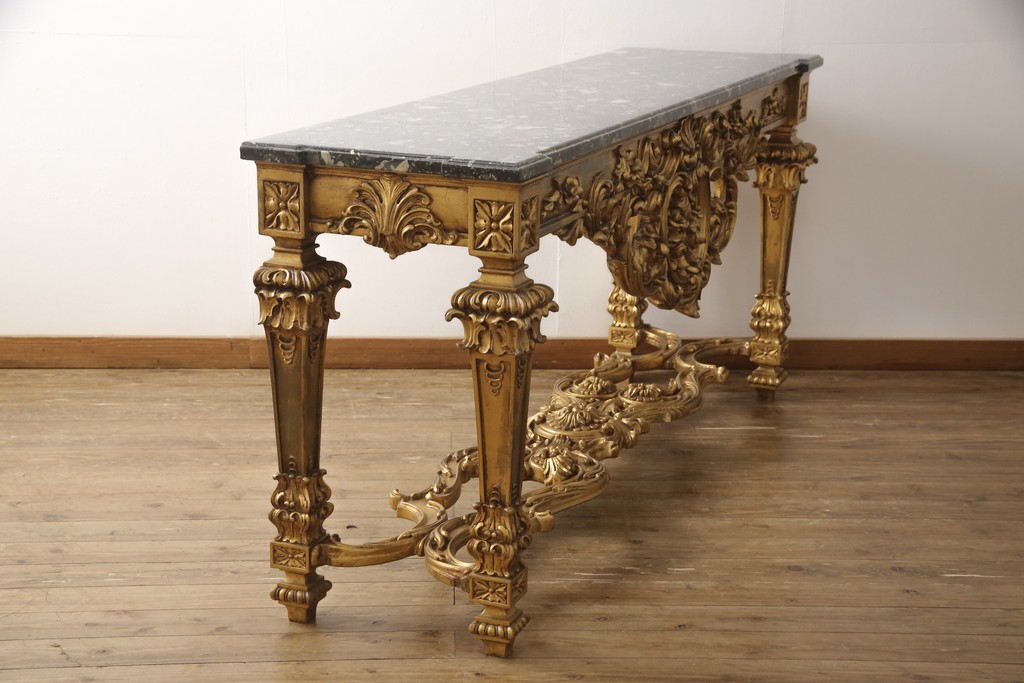 中古 極美品 イタリア超高級輸入家具 ロココ様式 ゴールドの彫刻