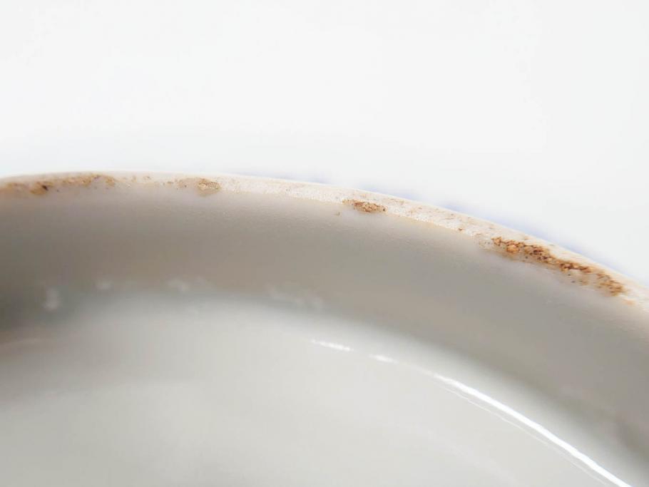 江戸期　古伊万里　染付　渦福　なます皿　4.7寸・4.9寸　お料理を華やかに引き立ててくれる皿6枚セット(花唐草、輪花皿、変形皿、小皿、豆皿、中皿、銘々皿、取り皿、和皿、和食器、四寸七分、四寸九分)(R-081679)