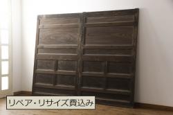 アンティーク建具　明治期　杉材　鋲がアクセントのシンプルな板戸4枚セット(引き戸、建具)(R-045693)