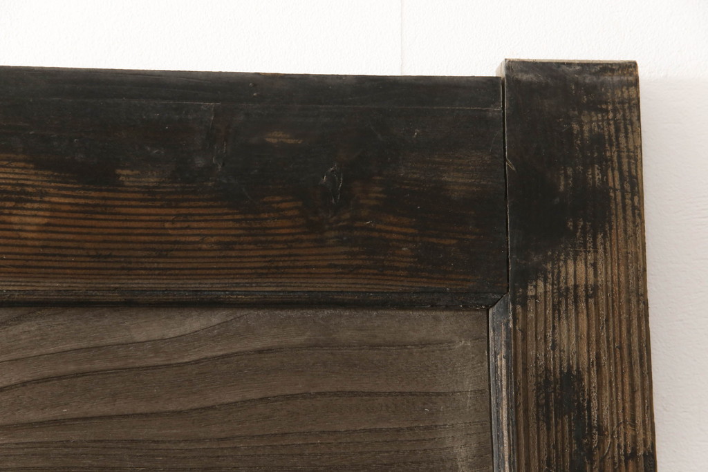 アンティーク建具　欅(ケヤキ)材　杉材　和モダンな空間づくりにおすすめ!古いお寺の大きな板戸2枚セット(蔵戸、門扉、引き戸)(R-066214)