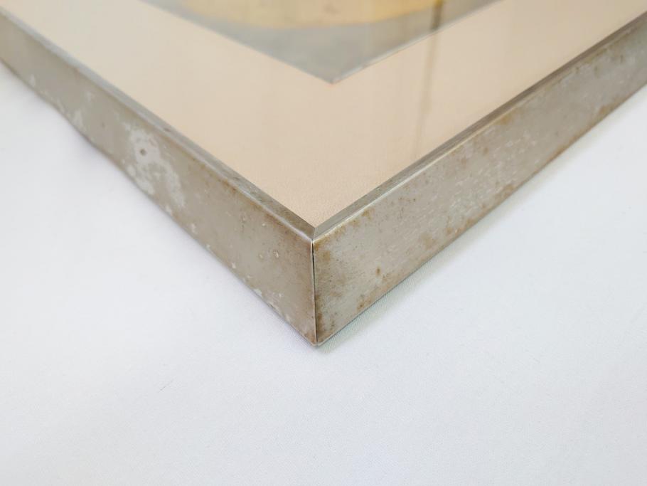 金工家　海野建夫　木陰　彫金　ブロンズ　レリーフ(額装)(R-063186)