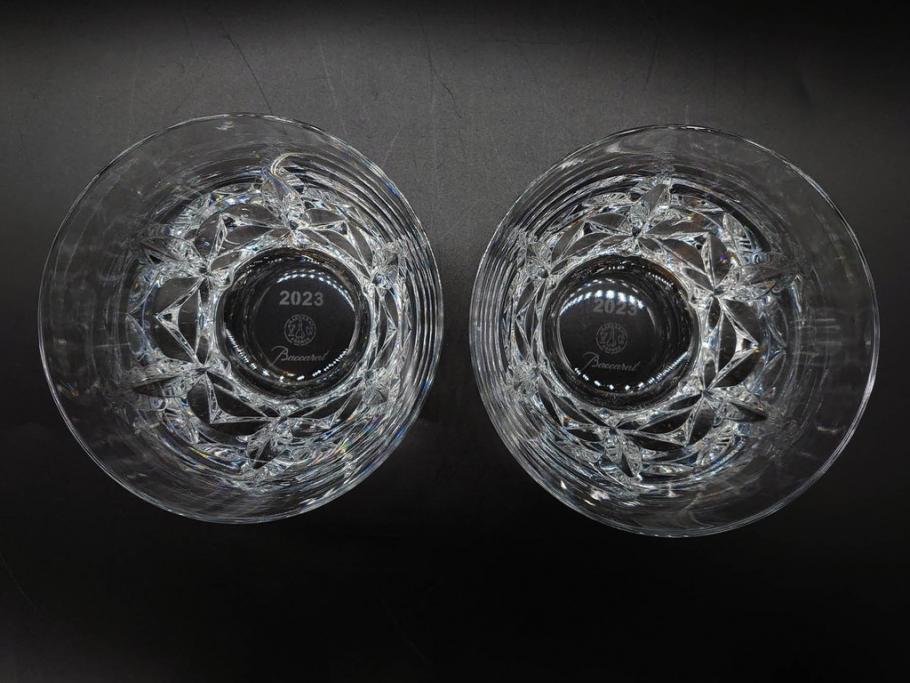 未使用　フランス　Baccarat　バカラ　エクラ(Eclat)　The YEAR 2023　澄んだ輝きを放つイヤータンブラー2客セット(コップ、グラス、ロックグラス、フルレッドクリスタルガラス、共箱付き)(R-081680)